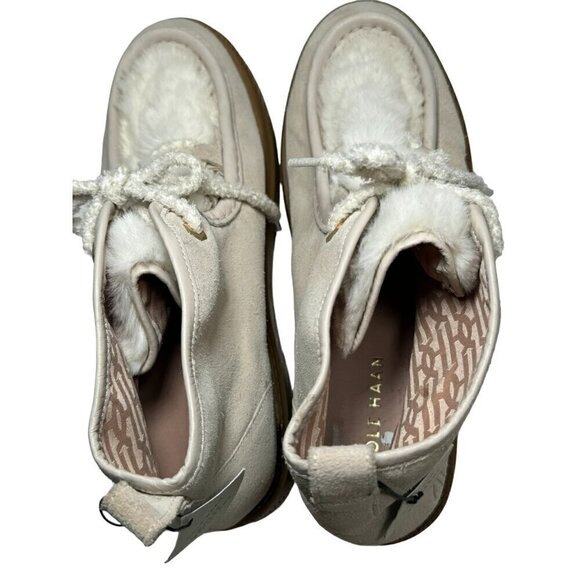 Cole Haan All Day Summit Angola Suede Shearling Faux Fur trim Chukka Bootie 9.5 - Picture 7 of 8